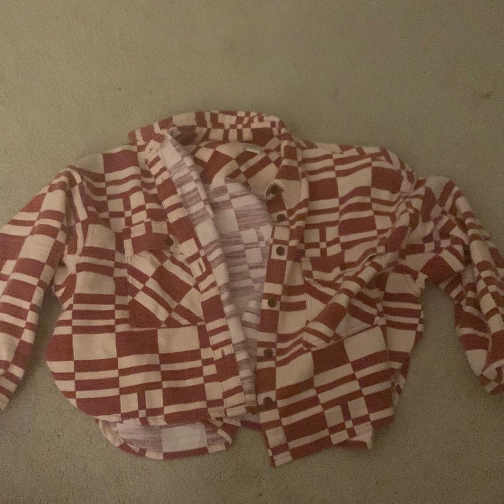 BDG button up cropped flannel